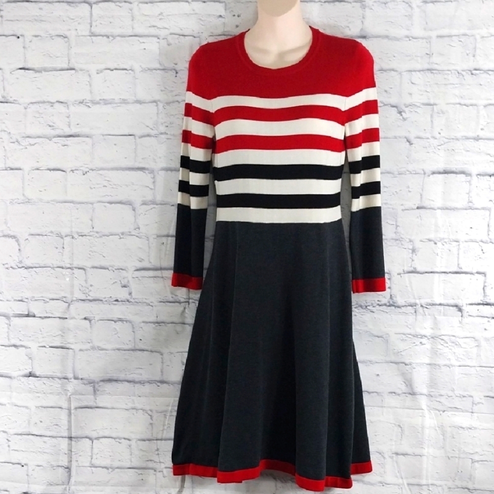 🔵BOGO FREE🔵 JH Sweater Dress Striped Long Sleeve Sz S